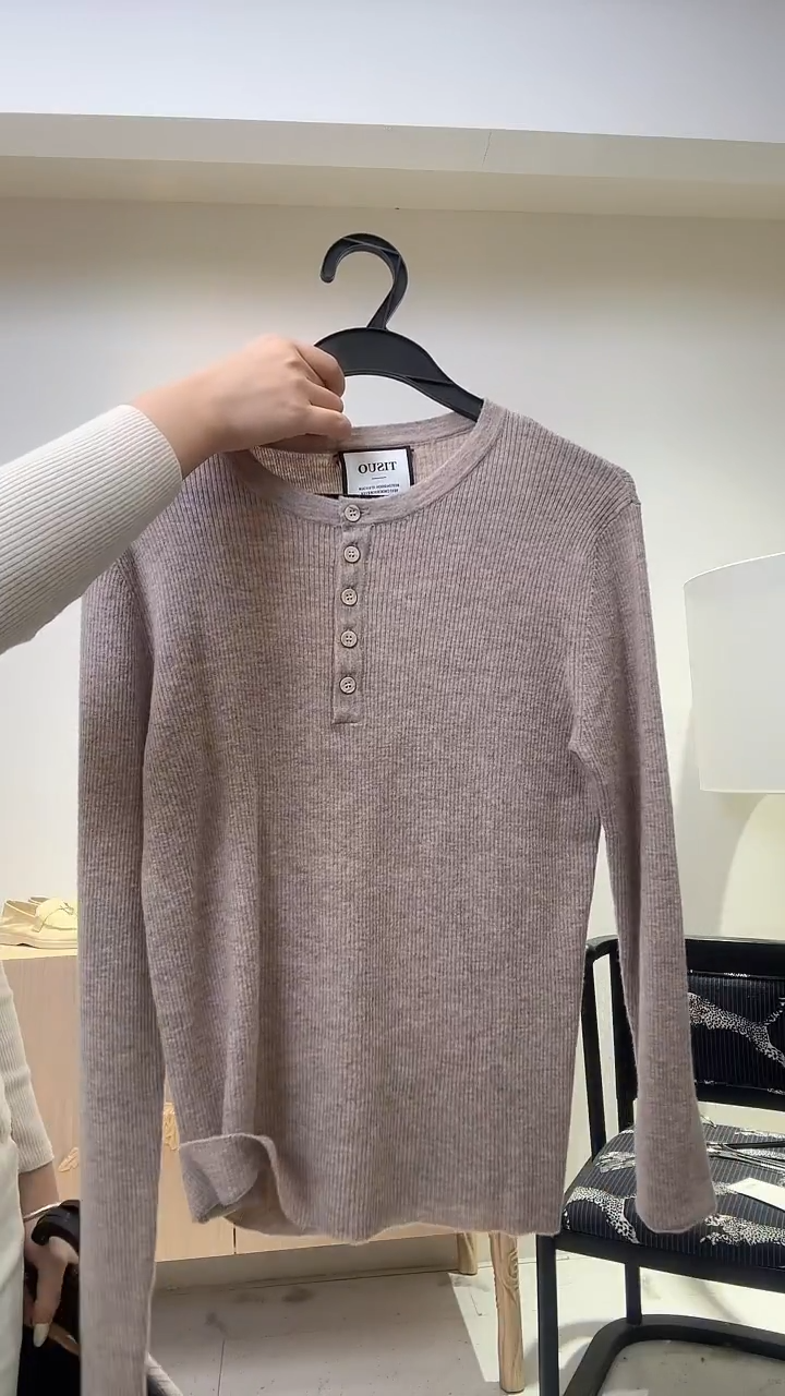 燕麦色经典亨利羊毛上衣