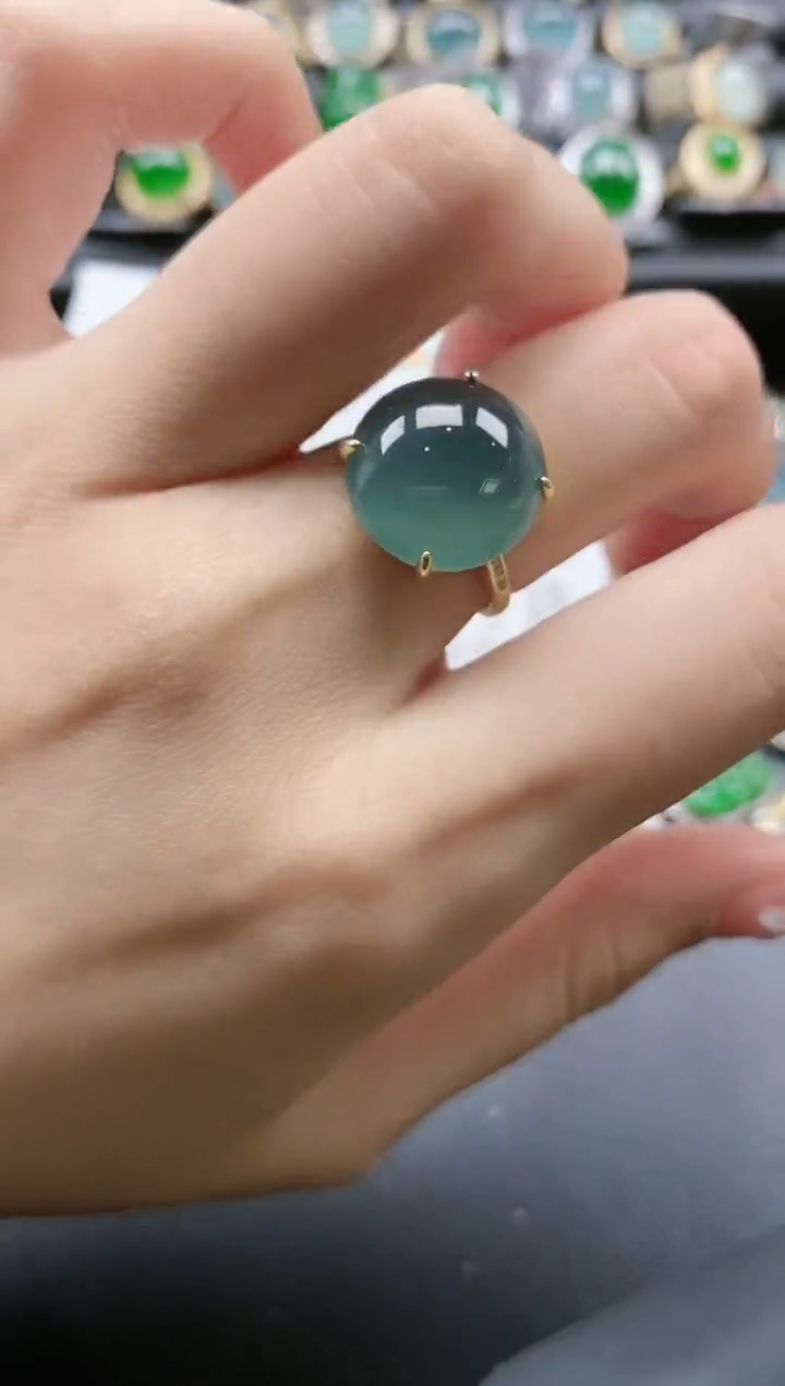 【闪购商品】翡翠戒指银S925镶嵌51511