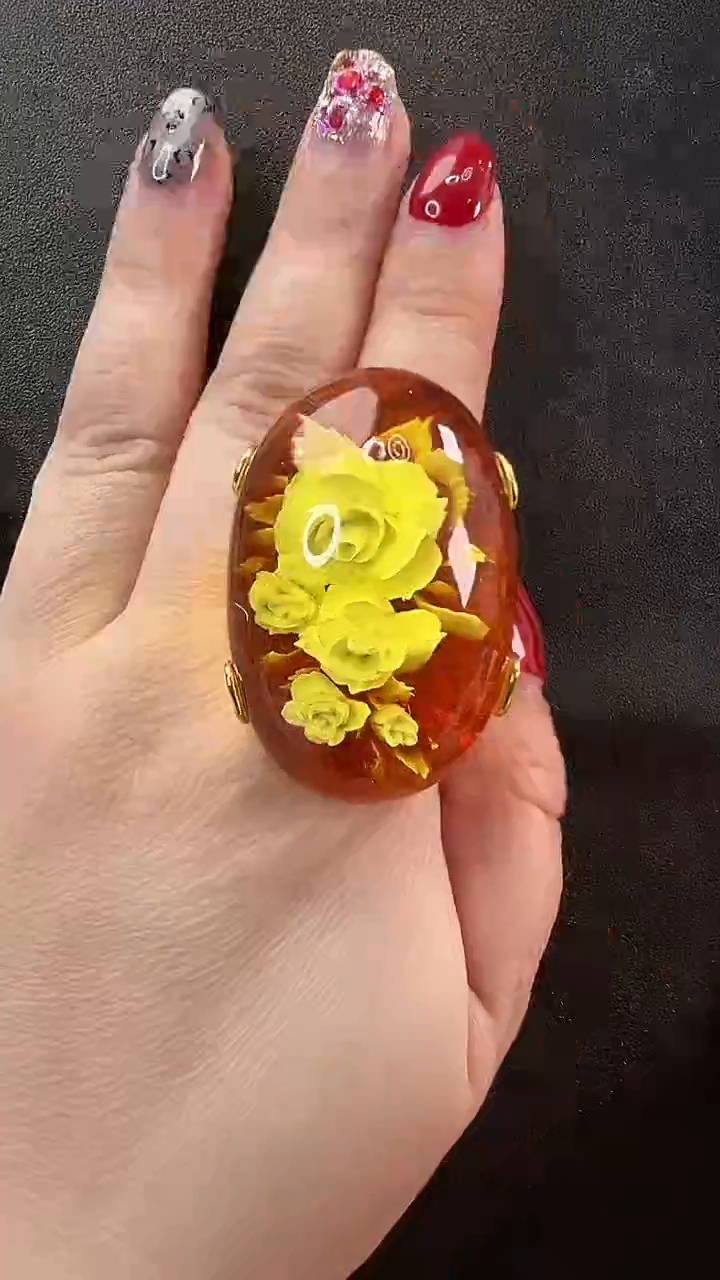 【闪购商品】琥珀戒指未镶嵌戒指