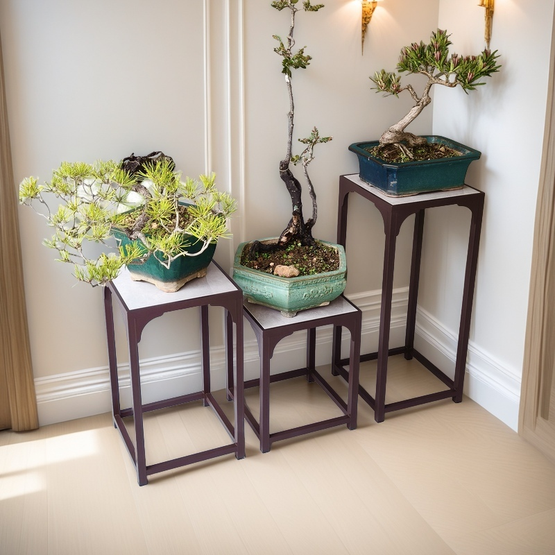 铝合金方几新中式盆景架花架子简约室外阳台花架子客厅落地花架