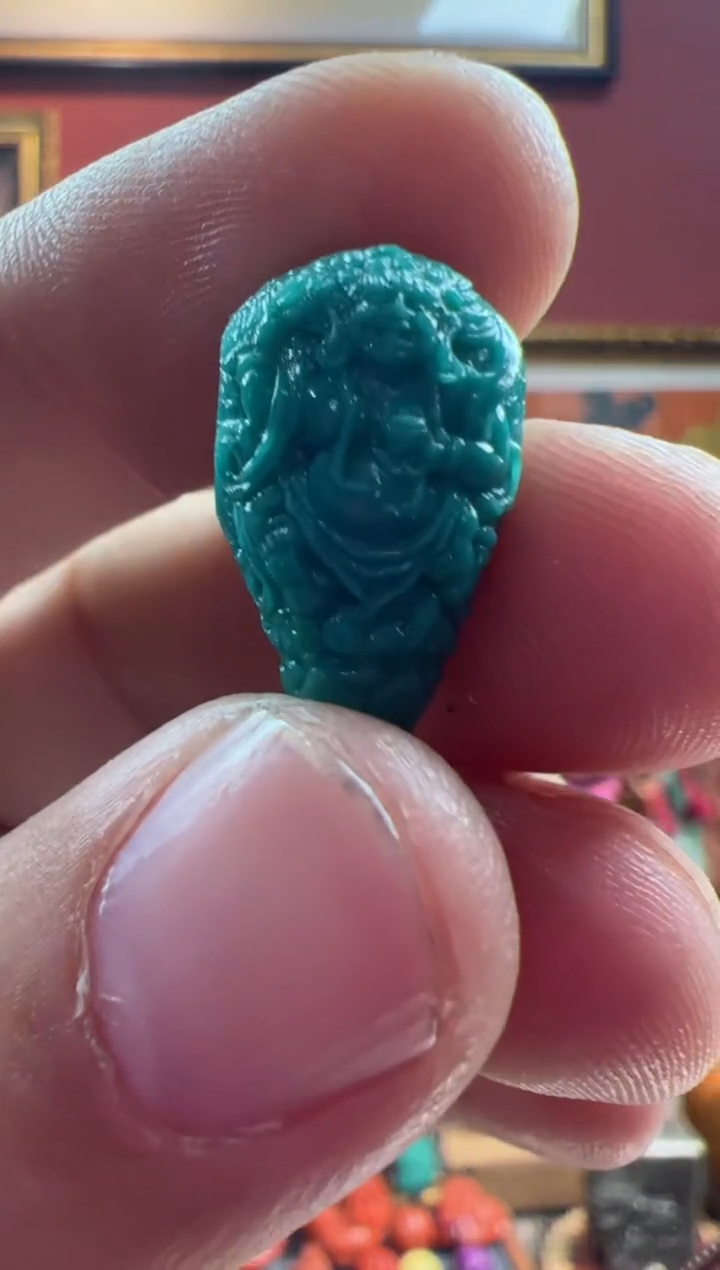 【闪购商品】绿松石.未镶嵌46号大黑天三通 12x13mm ylp