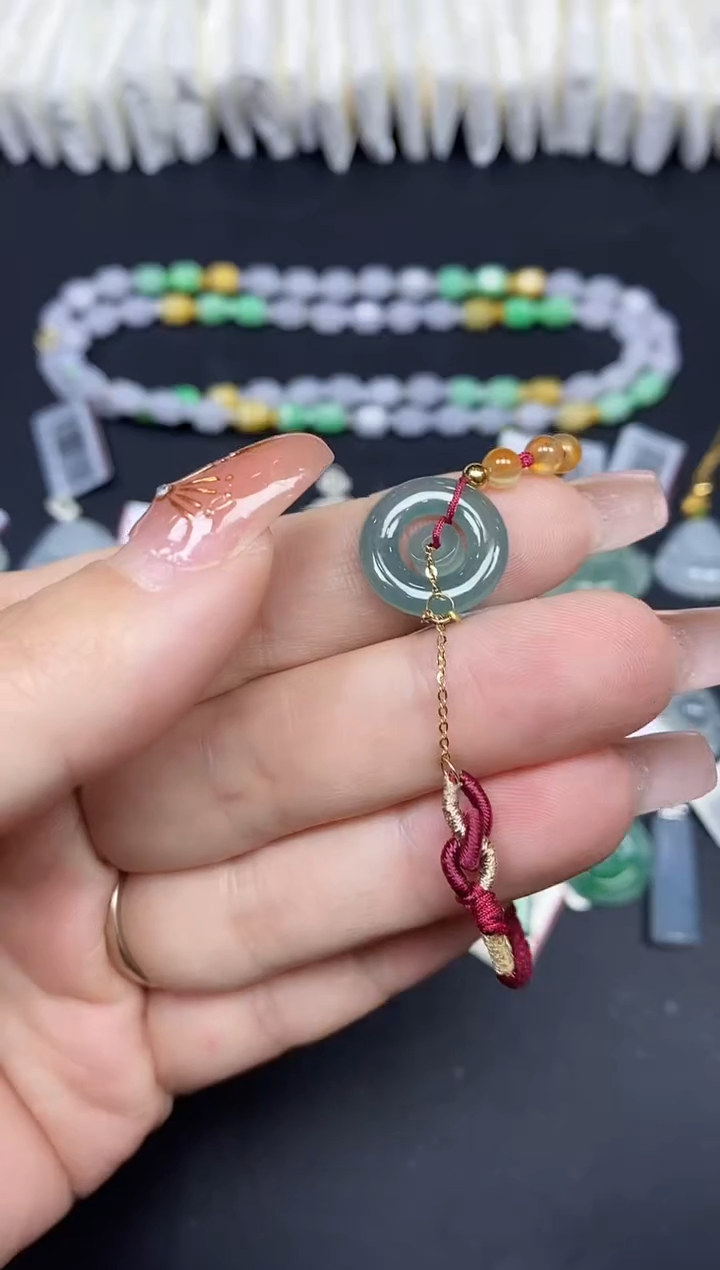 未镶嵌手绳翡翠甜甜圈@@CMT381-2