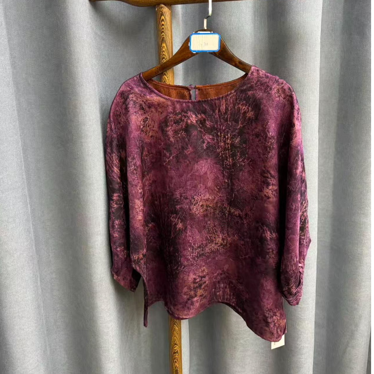 新款时尚休闲香云纱圆领上衣Z788