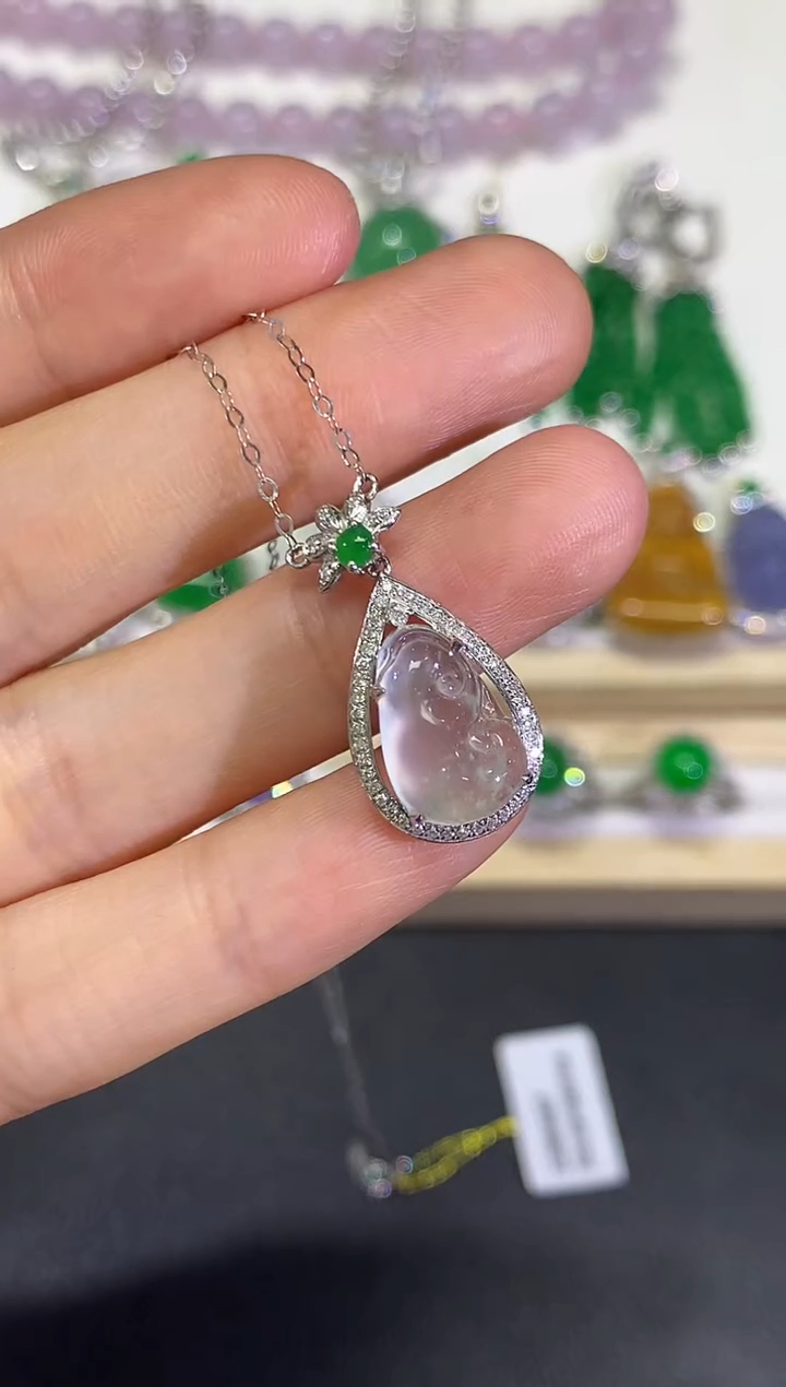 【闪购商品】翡翠颈饰18K金镶嵌团购5