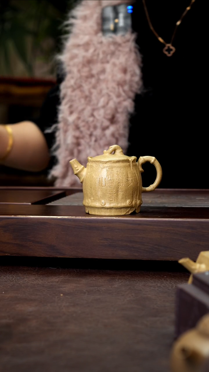 茶壶紫砂本绿全手竹庄100cc左右