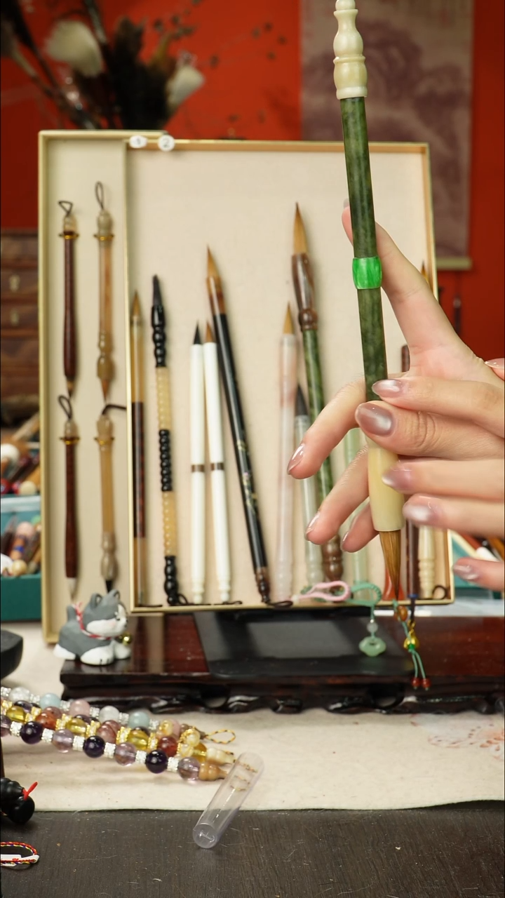 2号孤品高货毛笔链接 清水试笔 蘸墨不退 微瑕