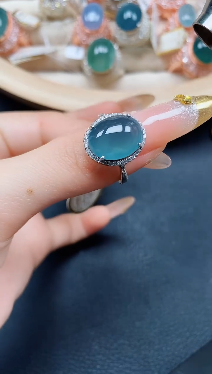 【闪购商品】翡翠戒指银S925镶嵌翡翠