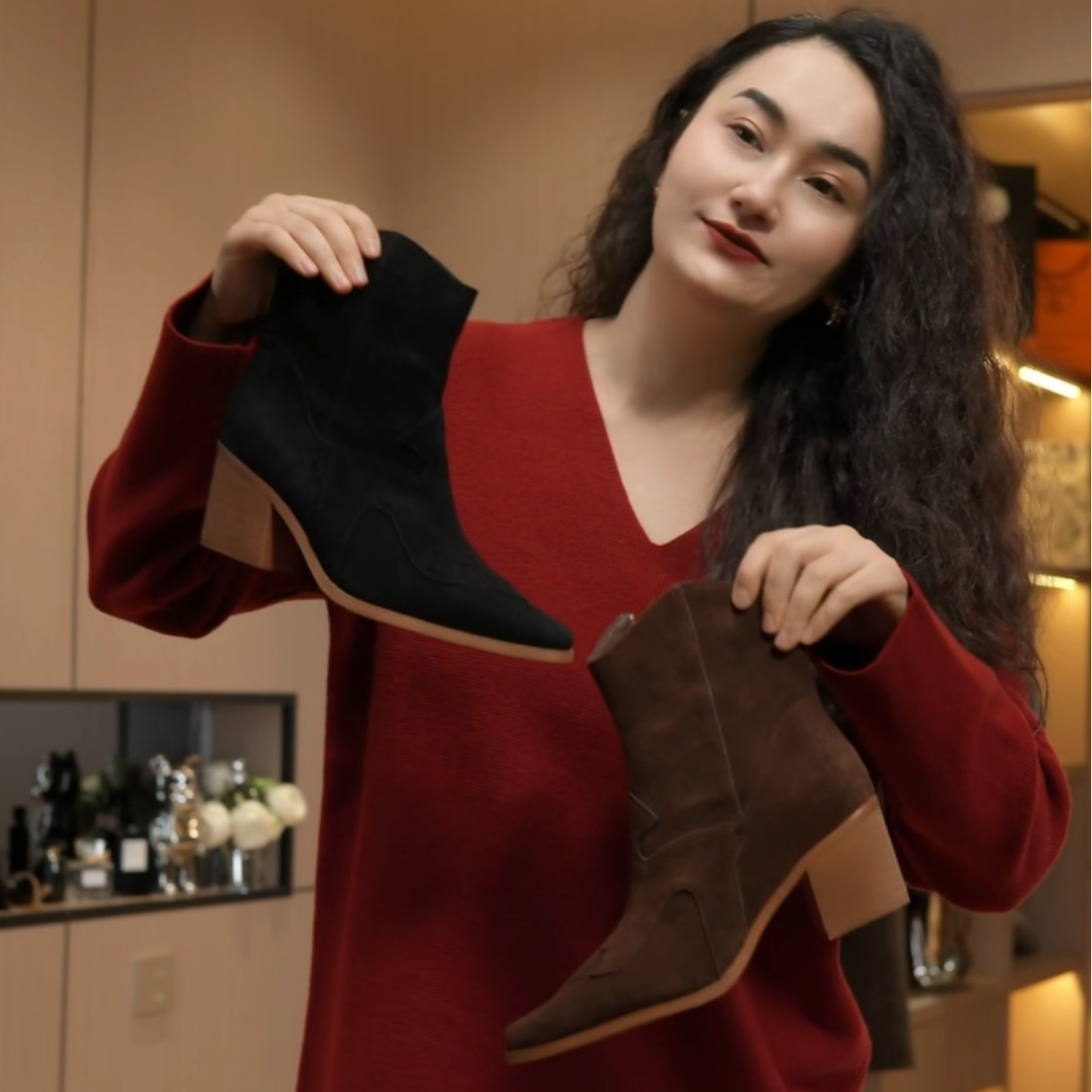 （真皮头层牛皮）加绒款888法式复古秋冬粗跟时尚短靴