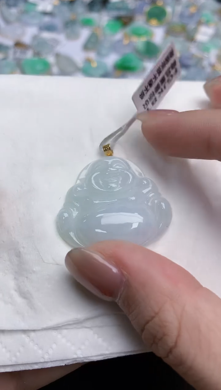 【闪购商品】翡翠颈饰18K金镶嵌天然缅甸翡翠A货