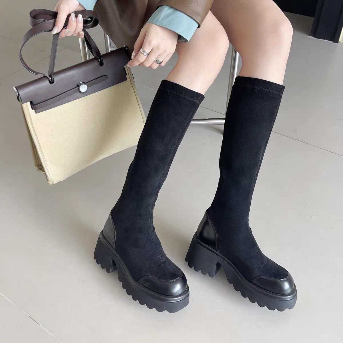 千人复购/4464巨增高显瘦高跟弹力瘦瘦靴（新疆西藏不包邮）（跟高7