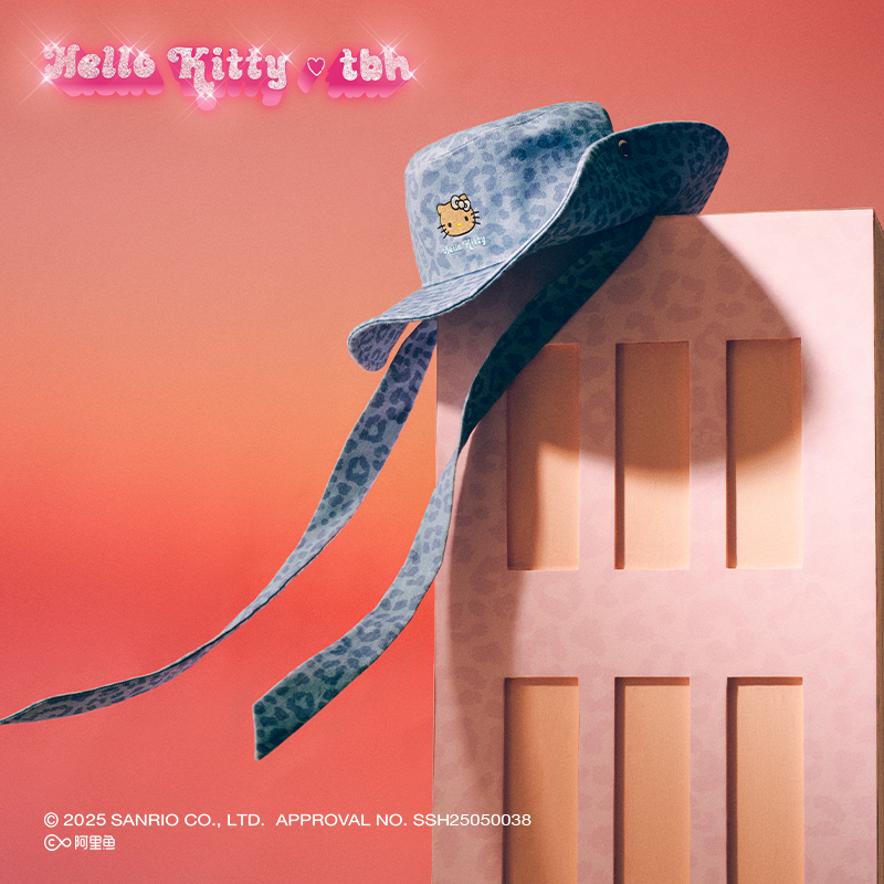 tbh野兽派家居Hello Kitty刺绣牛仔帽夏季女士户外帽子遮阳帽