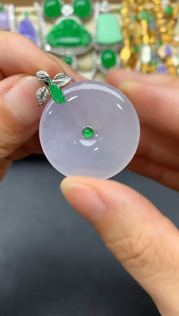 翡翠18K金镶嵌颈饰461-中国好珍宝