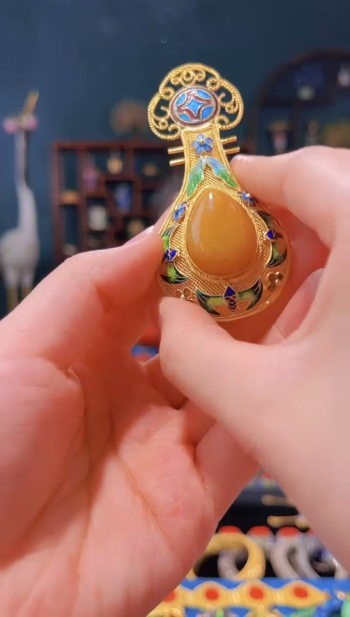 【闪购商品】非遗技艺花丝镶嵌吊坠琴