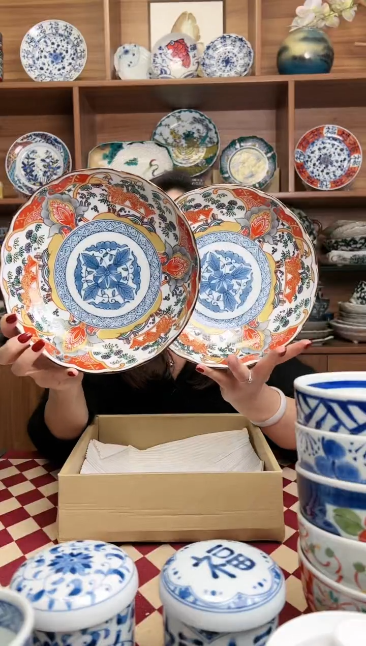 【闪购商品】瓷片吉祥龙20.5cm深盘两件套