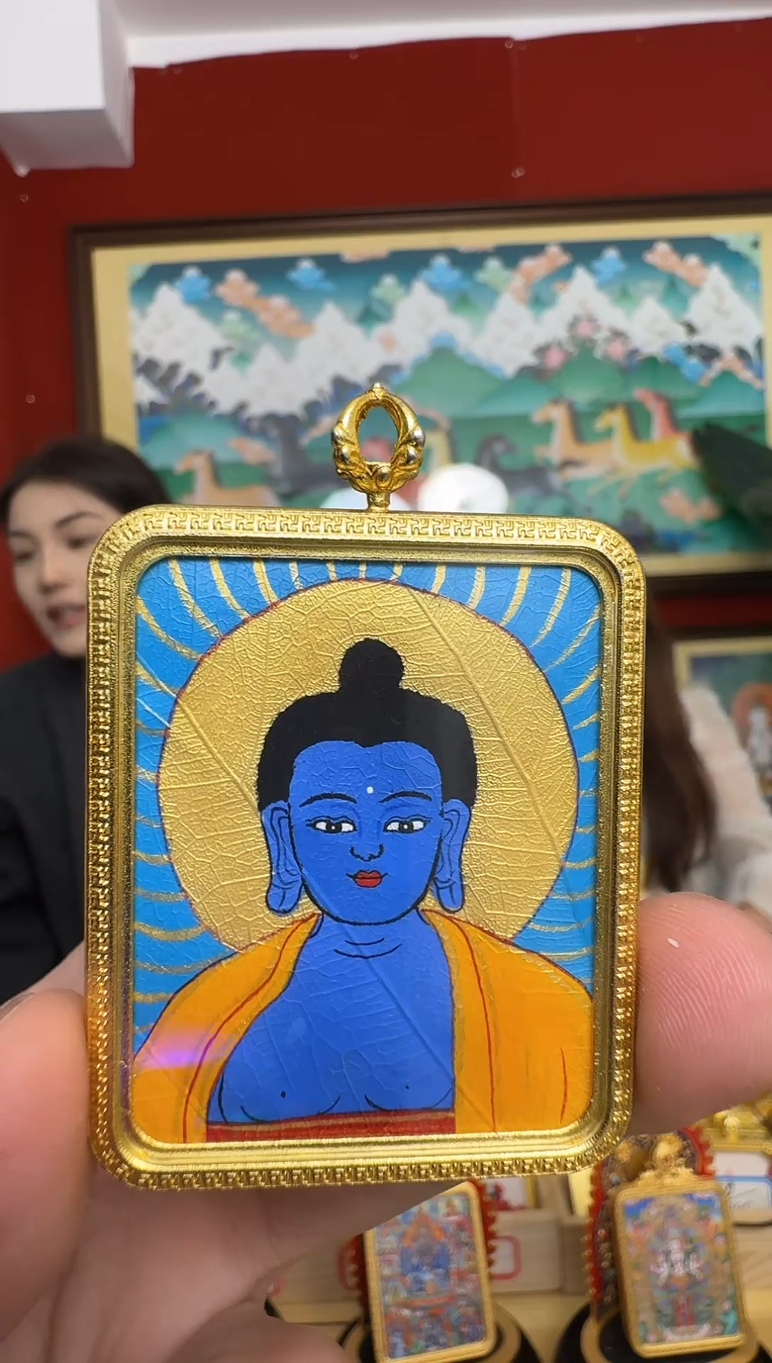 吊坠药老师-热贡纯手绘