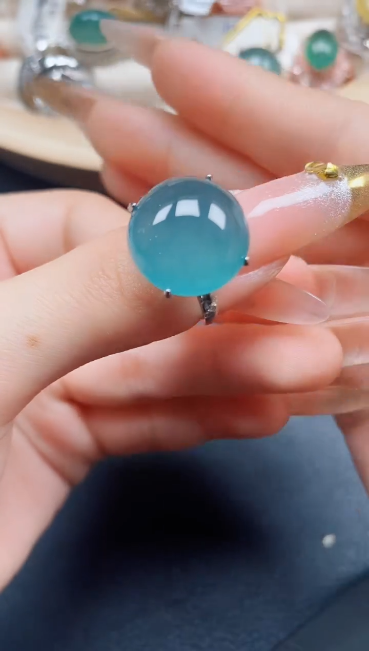 【闪购商品】翡翠戒指银S925镶嵌翡翠