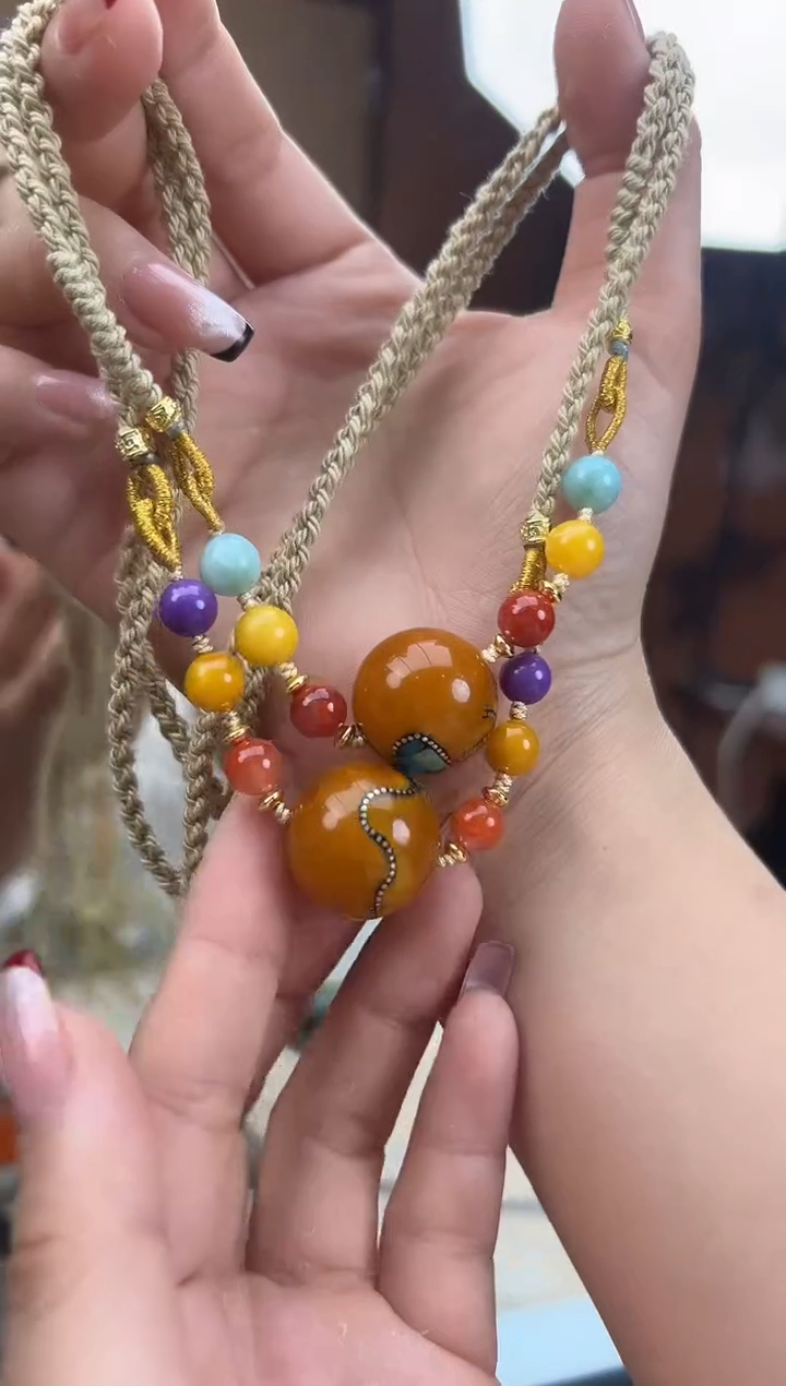 【闪购商品】琥珀裸石未镶嵌蜜蜡锁骨链多样性发一条