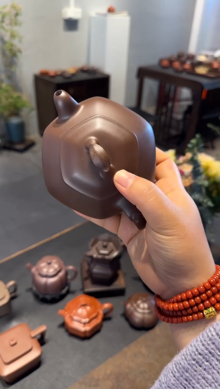 茶壶紫砂六方简瓢