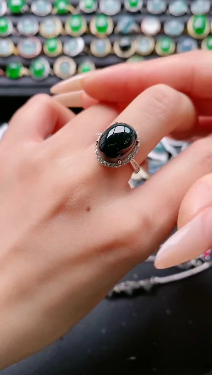 【闪购商品】翡翠戒指银S925镶嵌1111