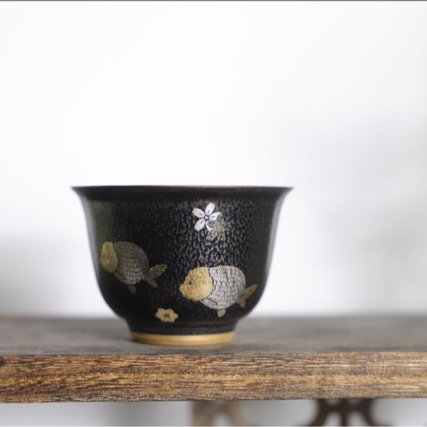 天目福寿鱼反口杯