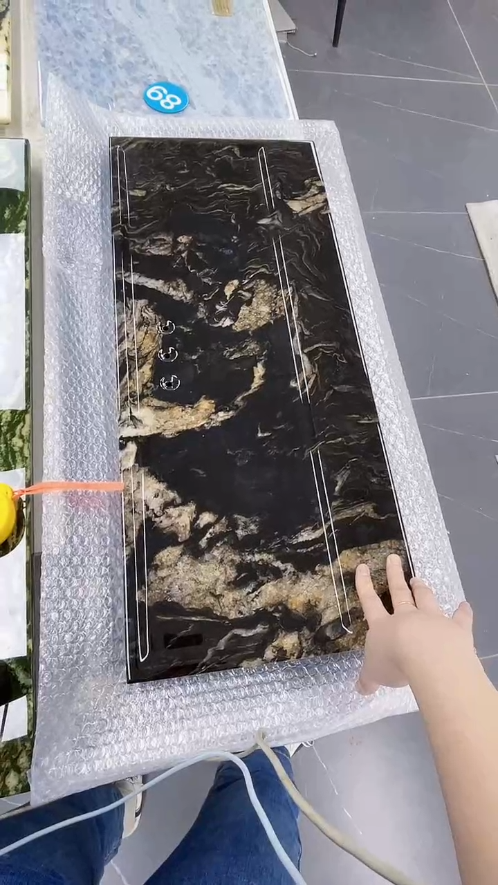 大理石宇宙黑金70*30厘米茶盘