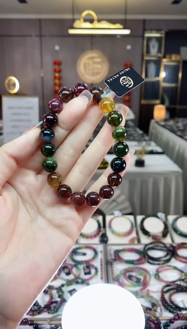 【闪购商品】碧玺单圈手串10mm+未镶嵌一物一证dan