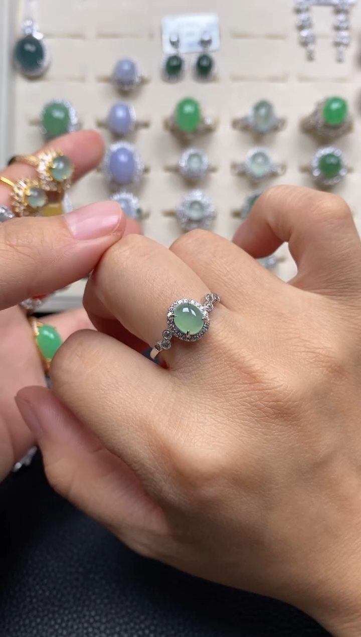 【闪购商品】翡翠戒指银S925镶嵌1111