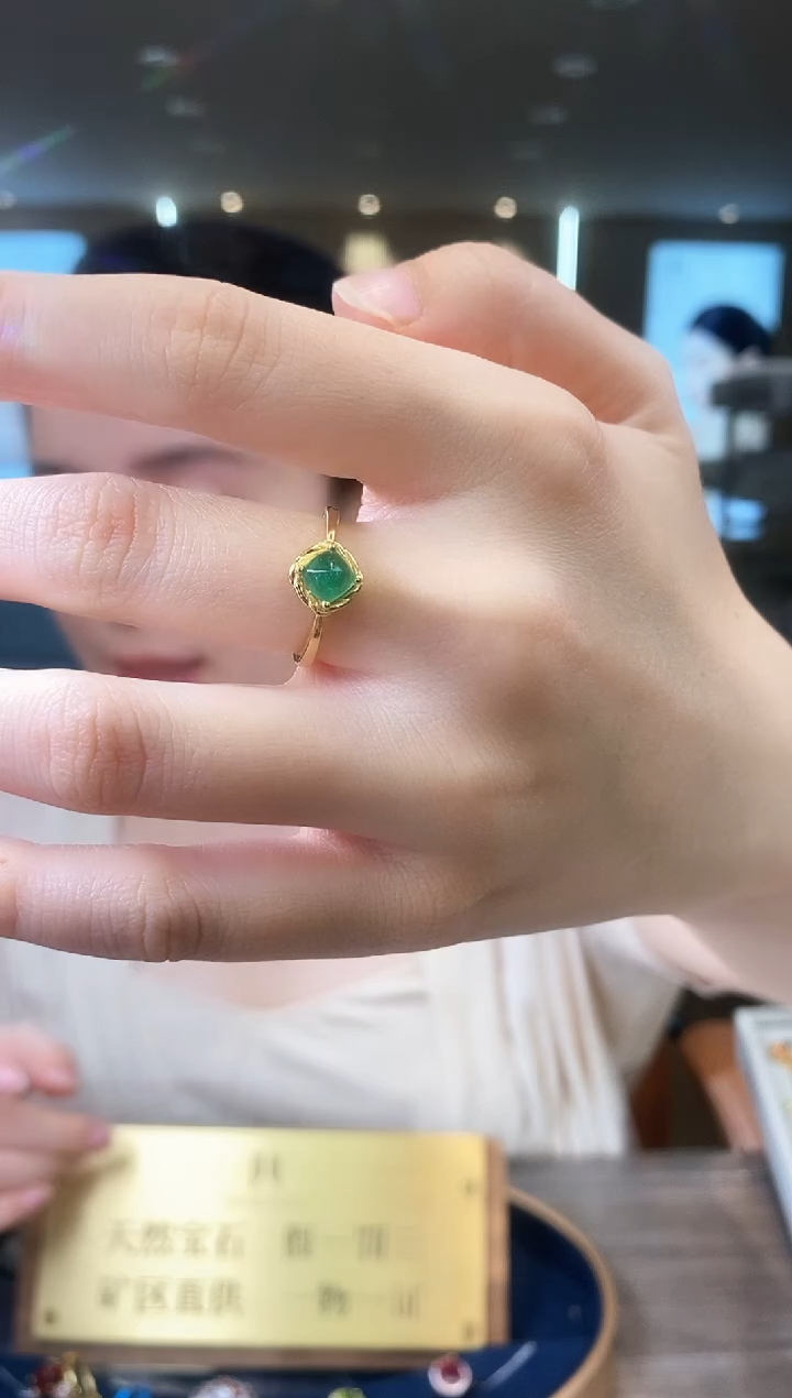 【闪购商品】祖母绿戒指银S925镶嵌05
