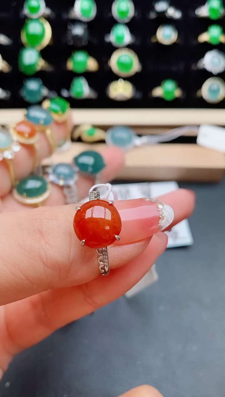 【闪购商品】翡翠戒指银S925镶嵌508005