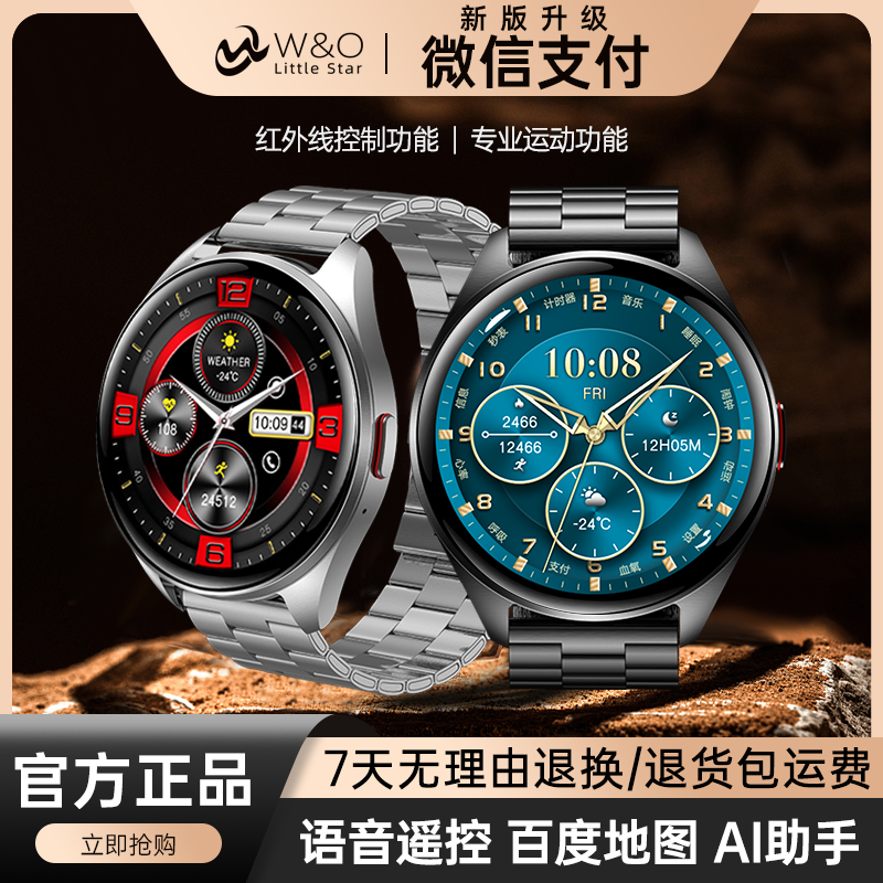 【国货补贴】新款典藏版尿酸血脂心率血压血氧红外遥控智能手表BG