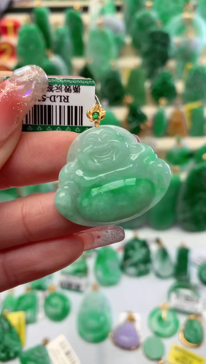 【闪购商品】翡翠颈饰18K金镶嵌挂件