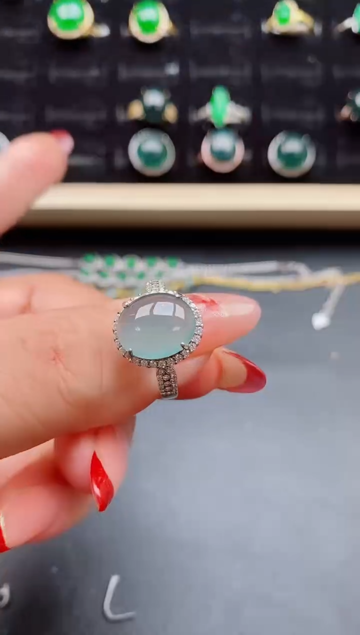 【闪购商品】翡翠戒指银S925镶嵌2131