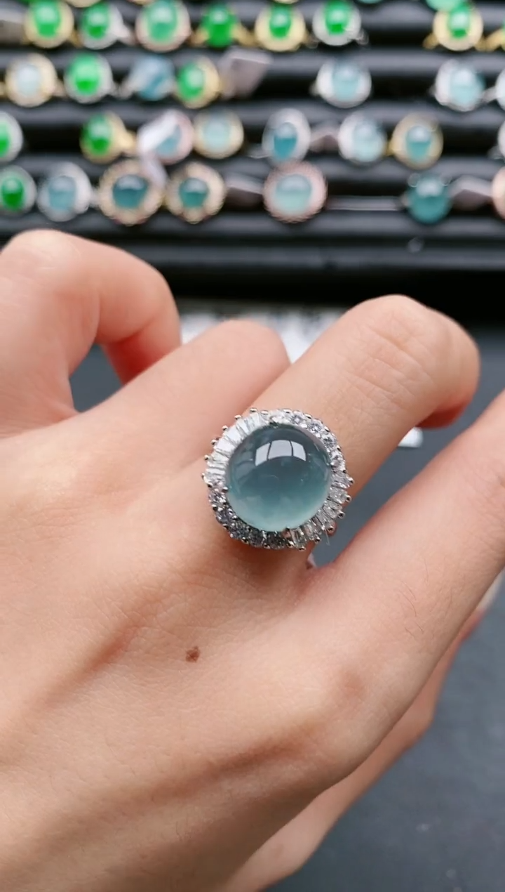 【闪购商品】翡翠戒指银S925镶嵌111111111