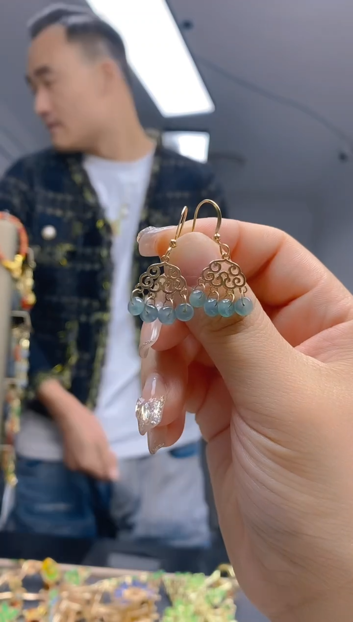 【闪购商品】翡翠耳饰合金176翡翠耳钩