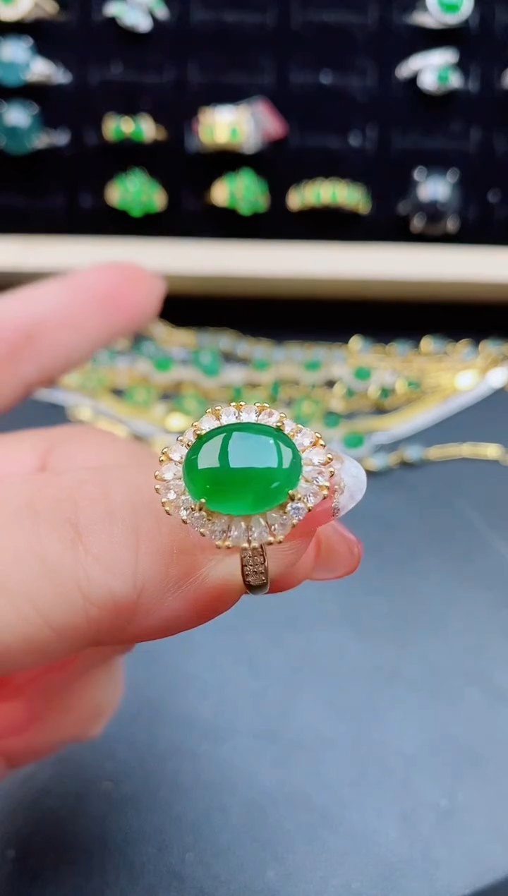 【闪购商品】翡翠戒指银S925镶嵌8058500