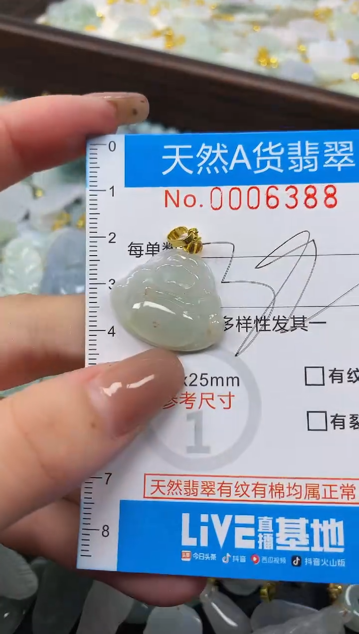 颈饰未镶嵌翡翠净货挂件-6388