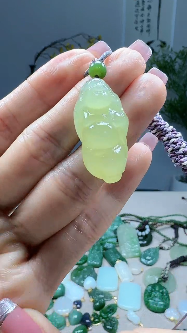 吊坠(不含链)18K金镶嵌和田玉1