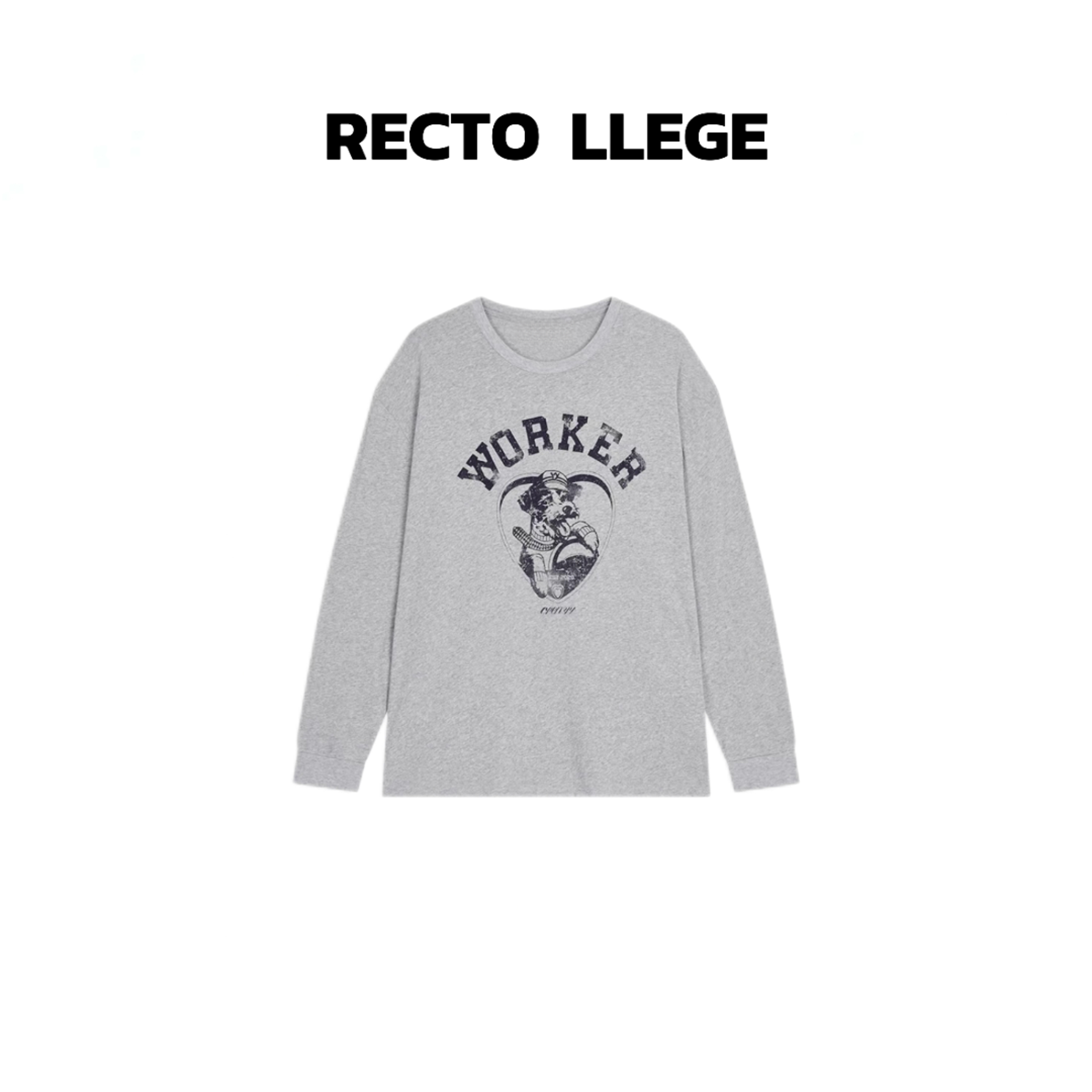 【RECTO LLEGE】字母小狗图案印花T恤