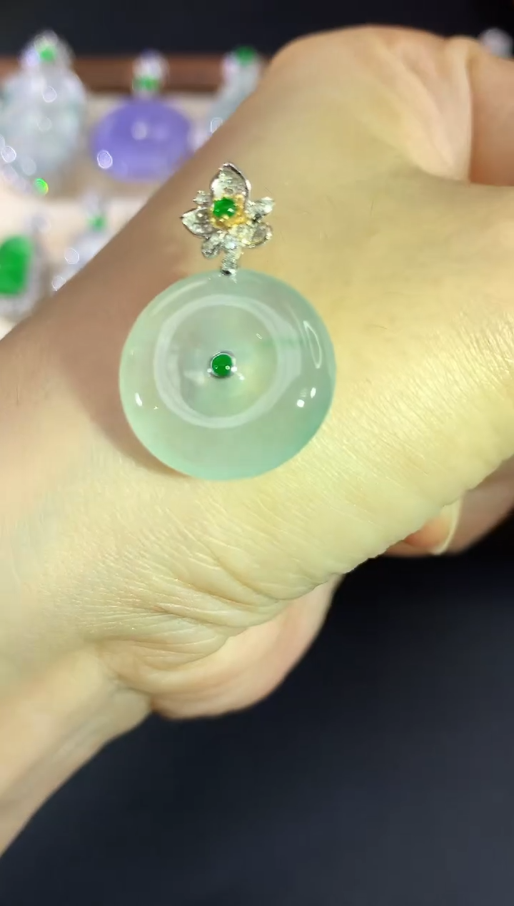 吊坠(不含链)18K金镶嵌翡翠206|4800