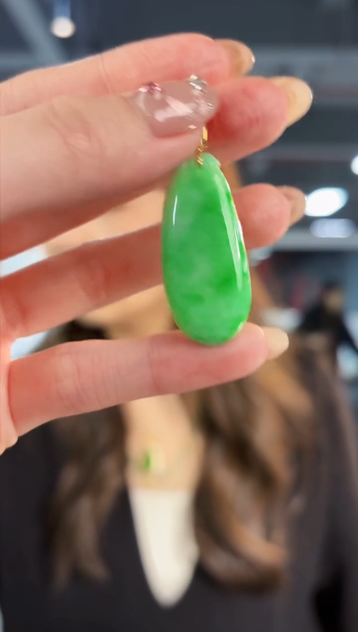 【闪购商品】翡翠颈饰18K金镶嵌缅料A货/支持复检/一件