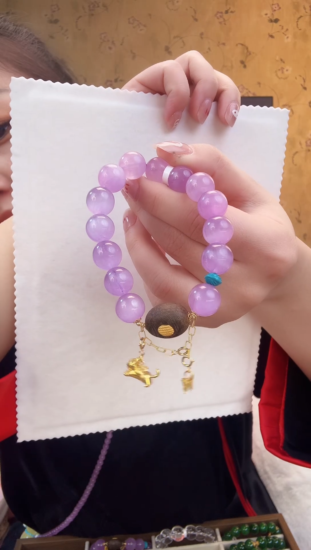 【闪购商品】锂辉石手串未镶嵌紫锂辉手串约约12M1117