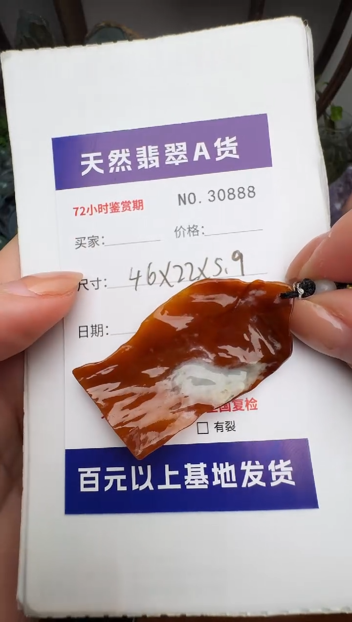 颈饰未镶嵌翡翠原石30888