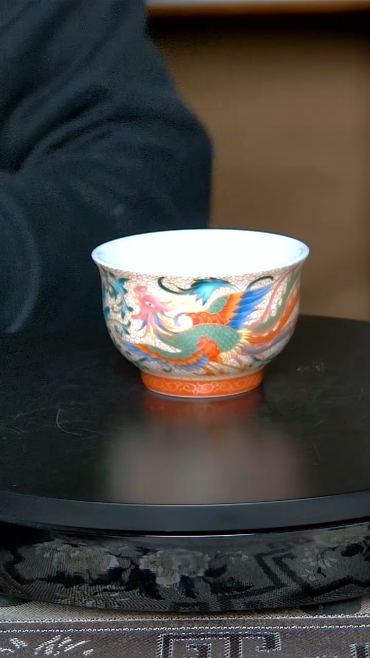 景德镇手工珐琅彩凤杯
