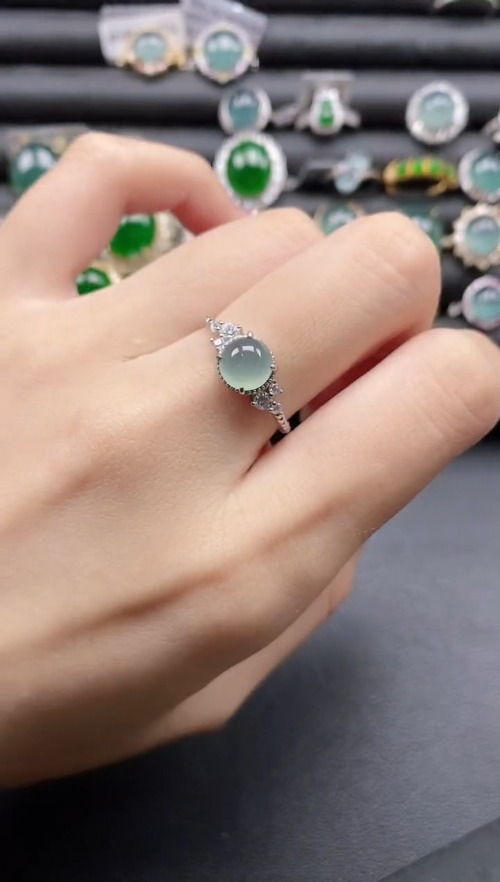 【闪购商品】翡翠戒指银S925镶嵌11111