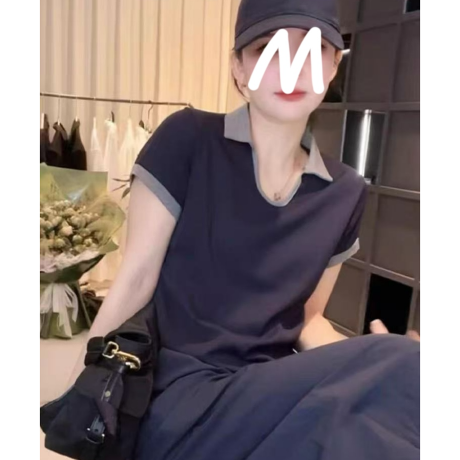2025夏季时尚洋气新款简约撞色设计法式潮流休闲百搭透气短袖