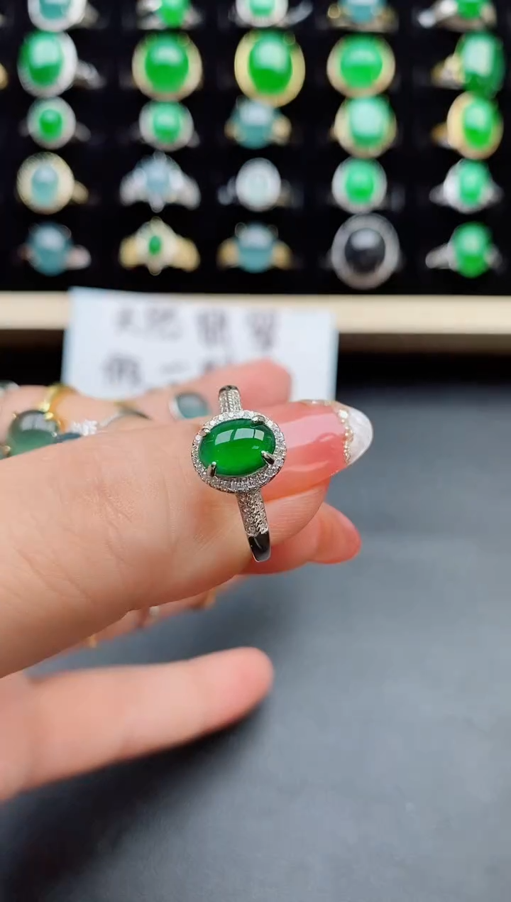 【闪购商品】翡翠戒指银S925镶嵌50858