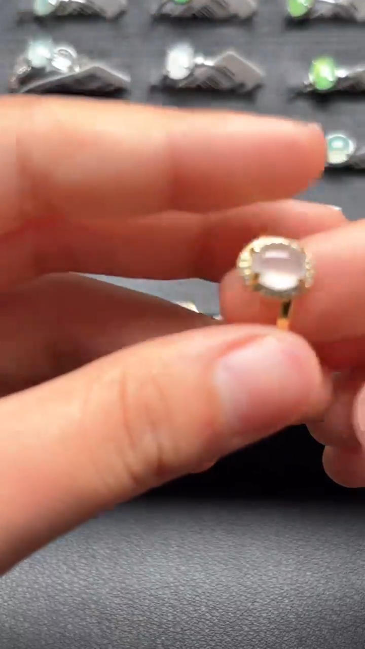 【闪购商品】翡翠戒指银S925镶嵌缅甸A货翡翠S925银镶嵌