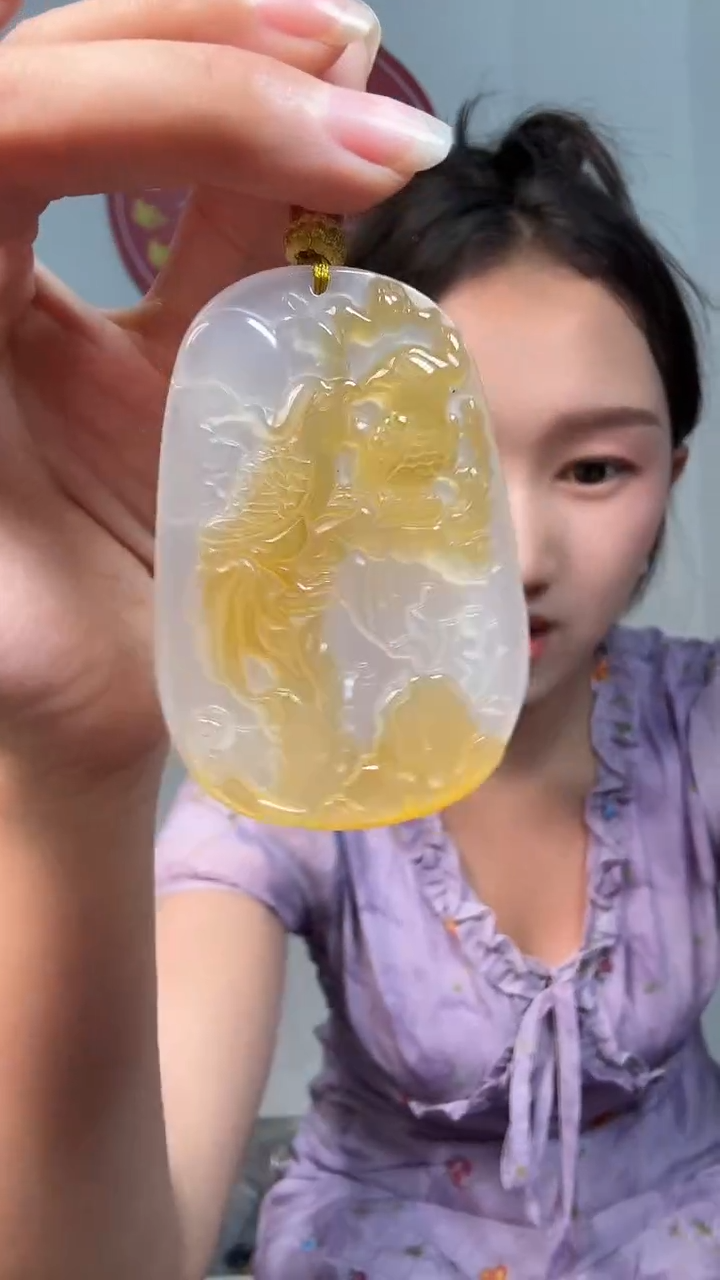未镶嵌颈饰玛瑙/玉髓2415天然珠宝巧雕带绳多样性发一个