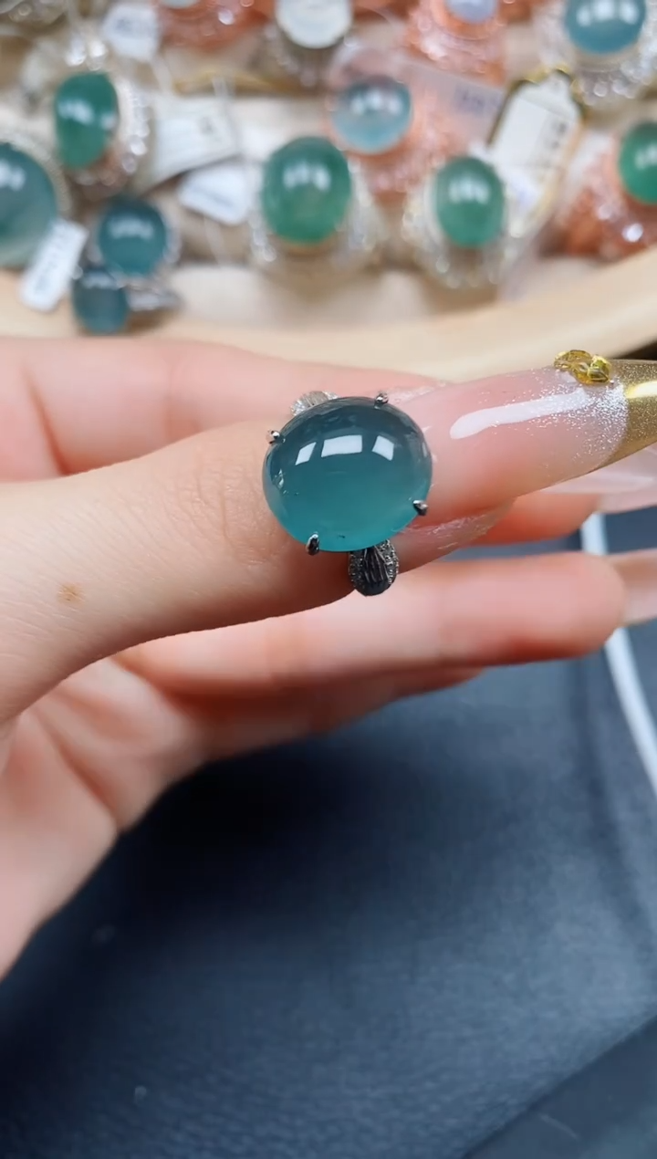 【闪购商品】翡翠戒指银S925镶嵌翡翠