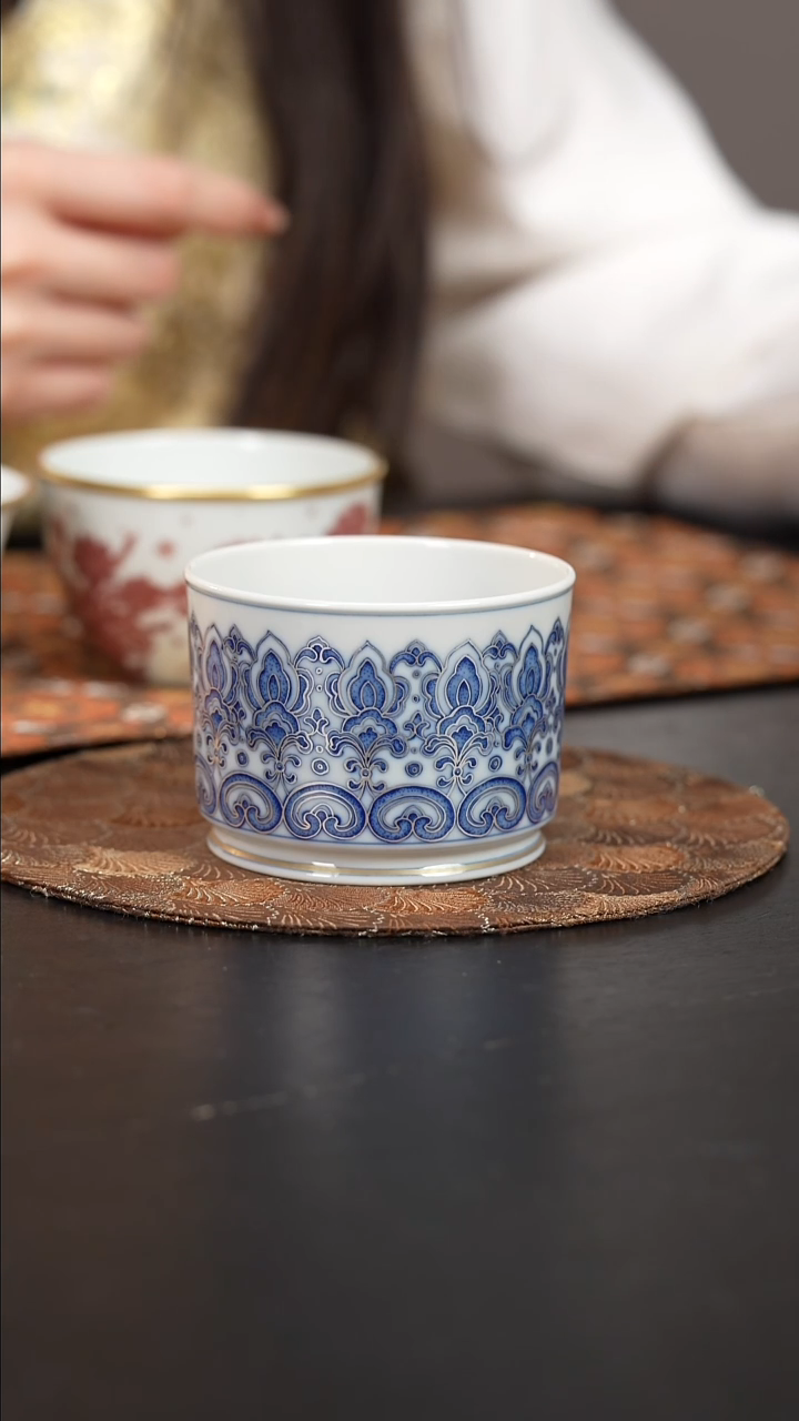 【闪购商品】杯四景堂青花描银